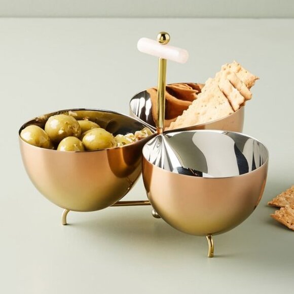 Anthropologie Other - RARE LIMITED EDITION Anthropologie Home Glam Chutney Trio Bowl Stainless steel